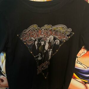 Black Graphic Crop Top